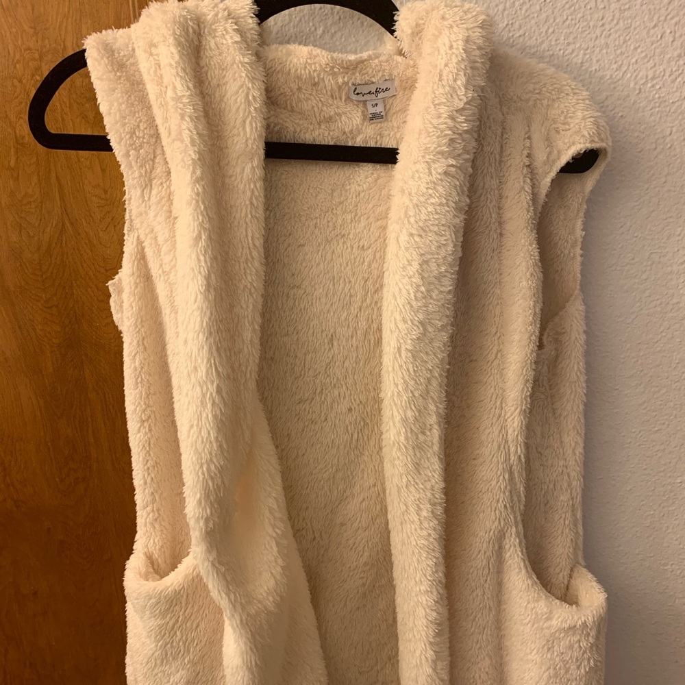 Cream colored Furry vest
